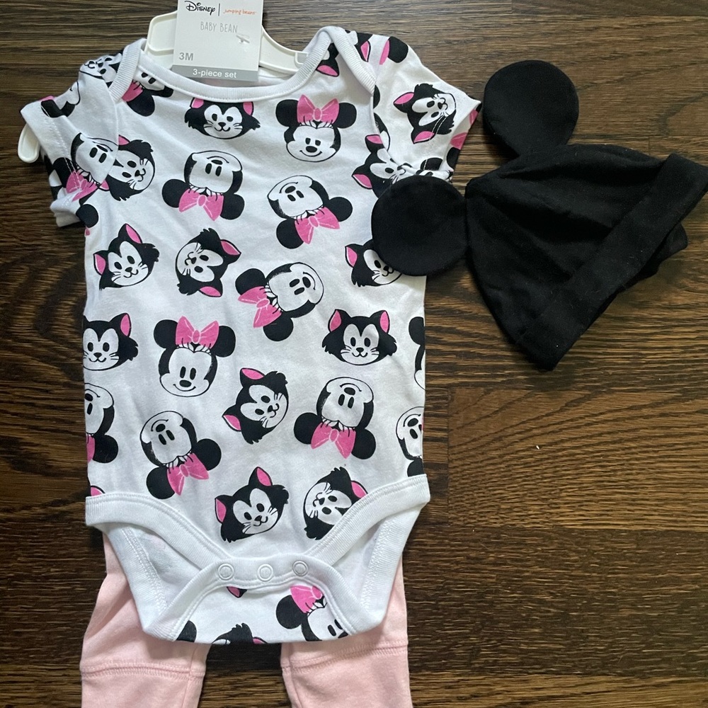 NWT Disney Baby Minnie Mouse 3 pc Outfit